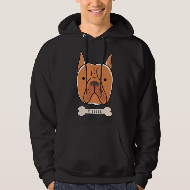 Hund Pitbull Pets Hoodie (Framsida)