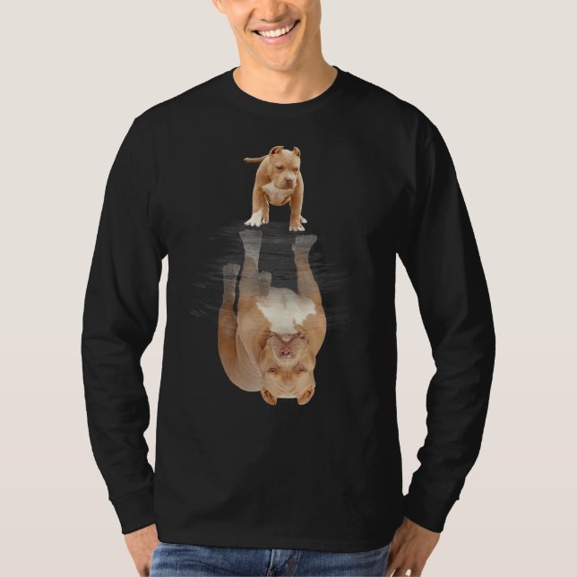 Hund Pitbull Reflection Pitbull Puppy Cute Dr. T Shirt (Framsida)