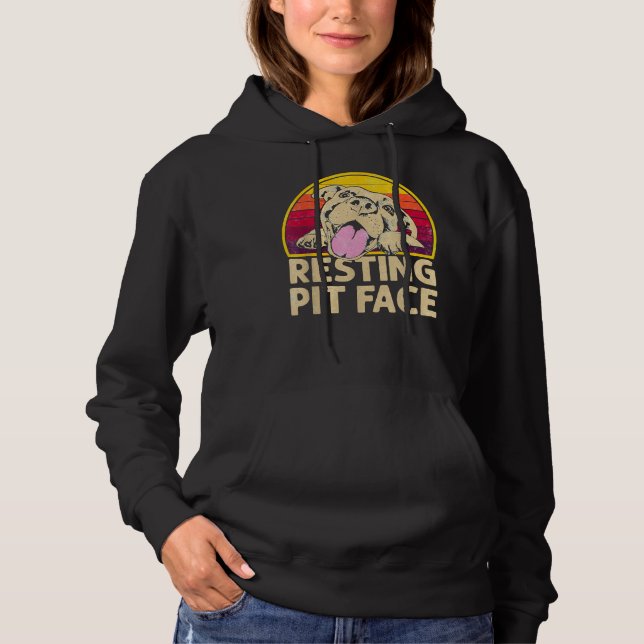 Hund Pitbull Restit Pit Ansikte F T Shirt (Framsida)