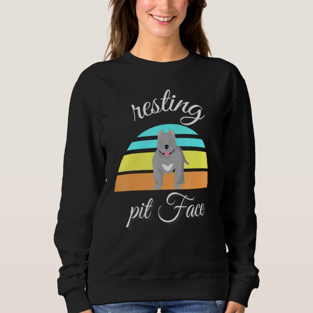 Hund Pitbull Restit Pit Ansikte för Pitbull T Shirt (Framsida)