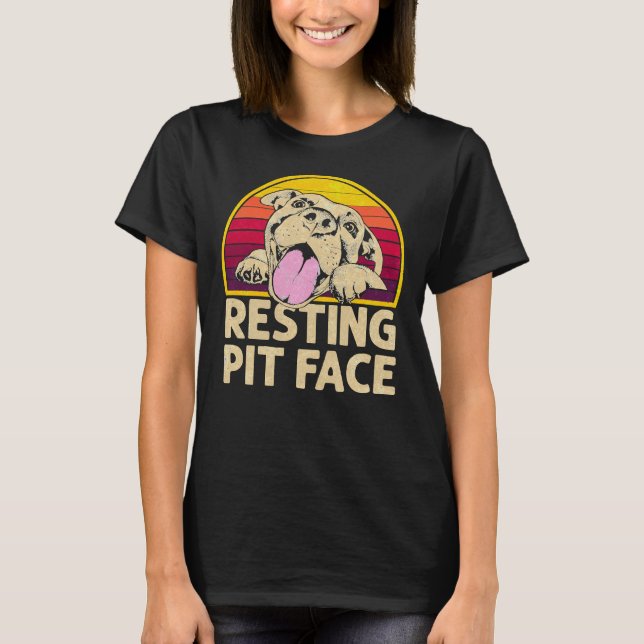Hund Pitbull Restit Pit Ansikte FUNNY for Pitbull  T Shirt (Framsida)