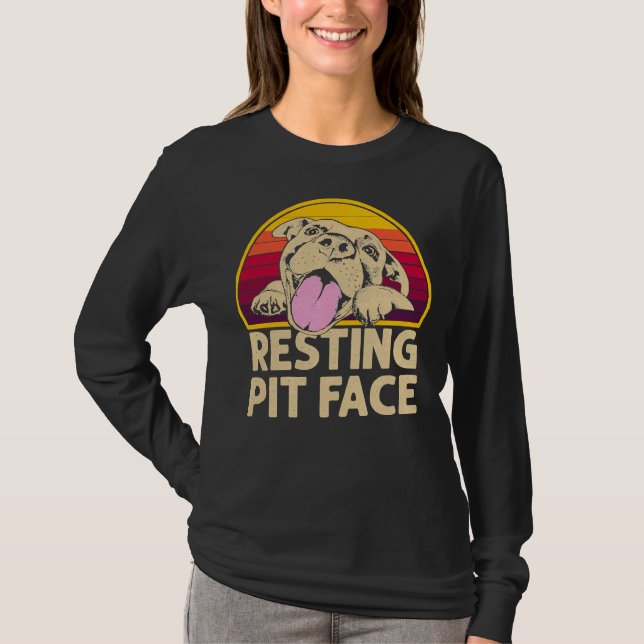 Hund Pitbull Restit Pit Ansikte FUNNY for Pitbull  T Shirt (Framsida)