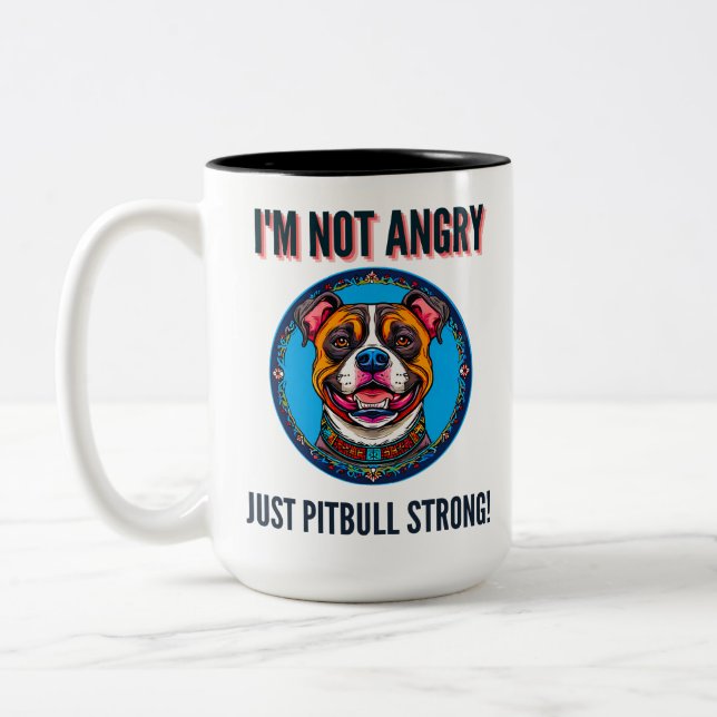 Hund pitbull Två-Tonad mugg (Vänster)