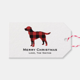 Hund Play Buffalo Check Silhouette jul Presentetikett
