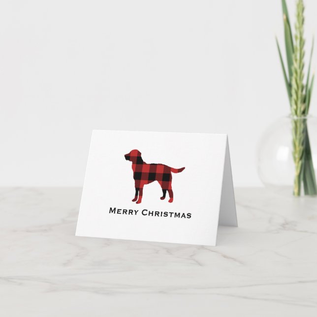 Hund Play Buffalo Check Silhouette jul Tack Kort (Framsida)