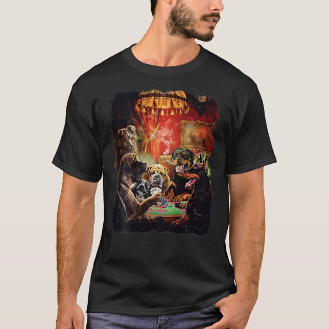 Hund Poker-kort T-Shirt (Framsida)
