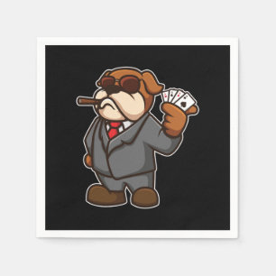 Hund Poker Player-kort Cigar Casio Spelare Gift Pappersservett