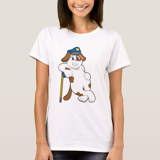 Hund Polischef T Shirt (Framsida)