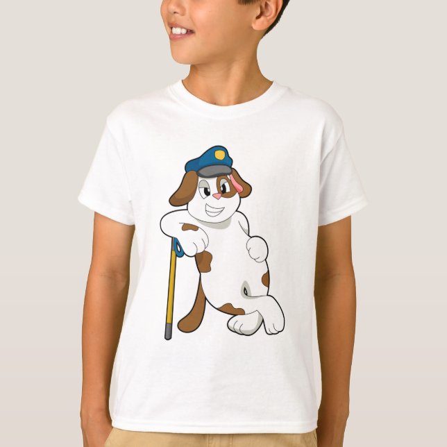 Hund Polischef T Shirt (Framsida)