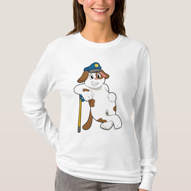 Hund Polischef T Shirt (Framsida)