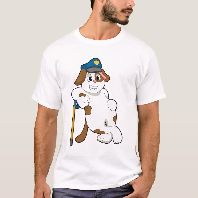 Hund Polischef T Shirt (Framsida)