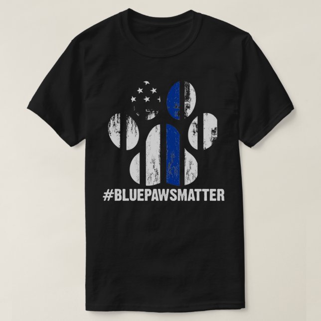 Hund polisens Hund Thin Blue Line K9 T Shirt (Design framsida)