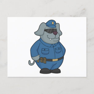 Hund Polisman Polis Vykort