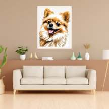 Hund Pommern Pop Art Poster