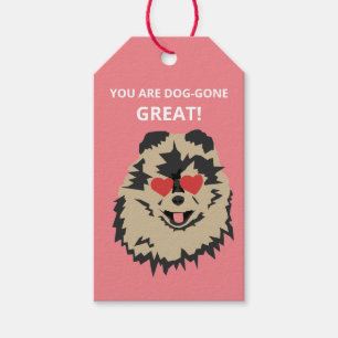 Hund Pommern Valentine Gift Märkre Presentetikett