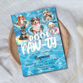 Hund Pool Pawsome Party Inbjudningar