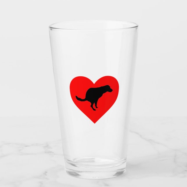 Hund Poop Heart Glaskopp (Framsida)