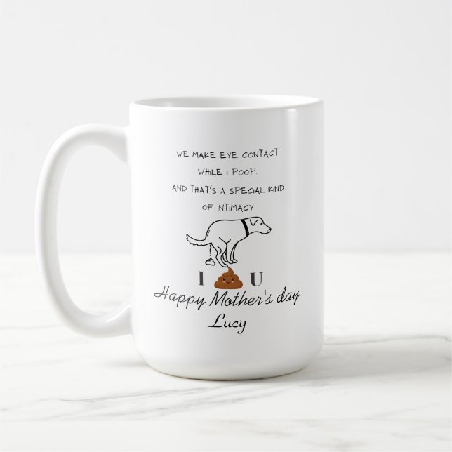 Hund poop Lycklig där Fars dag-kaffe Mugg (Vänster)