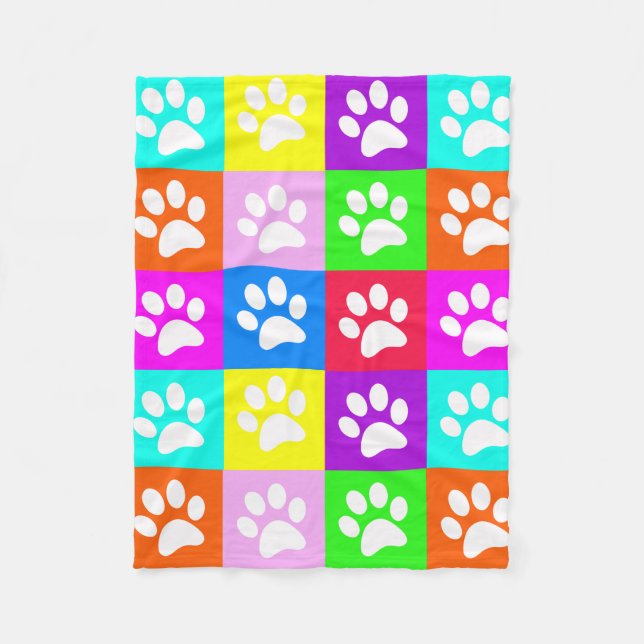 "Hund Pop Art" Fleece Blanket (Framsidan)