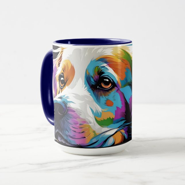 Hund Pop Art Mugg (Framsida vänster)