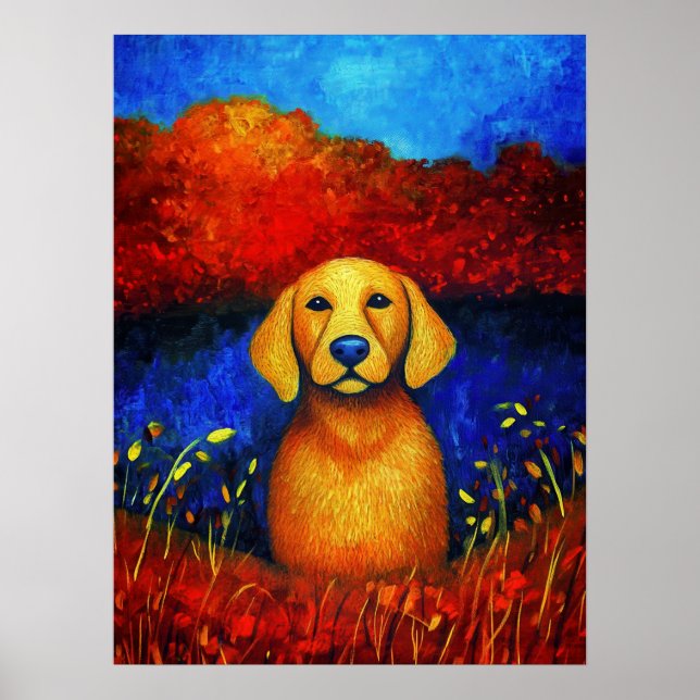 Hund Porträtt Art Poster (Framsidan)