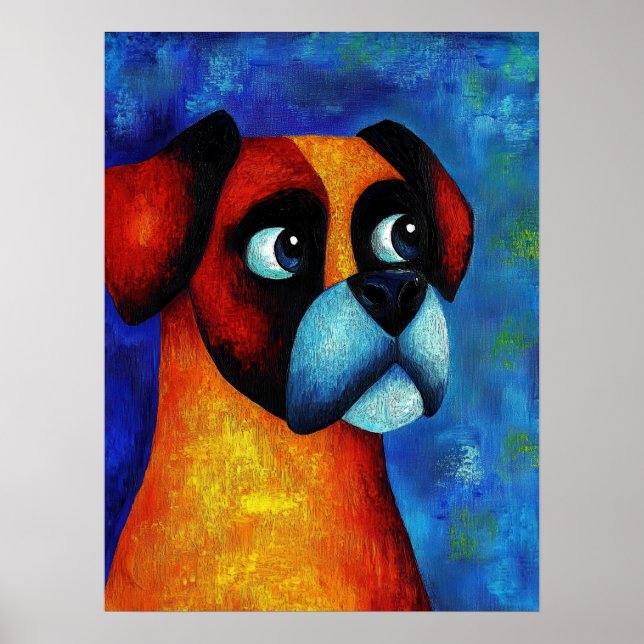 Hund Porträtt Art Poster (Framsidan)