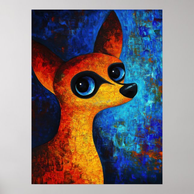Hund Porträtt Art Poster (Framsidan)