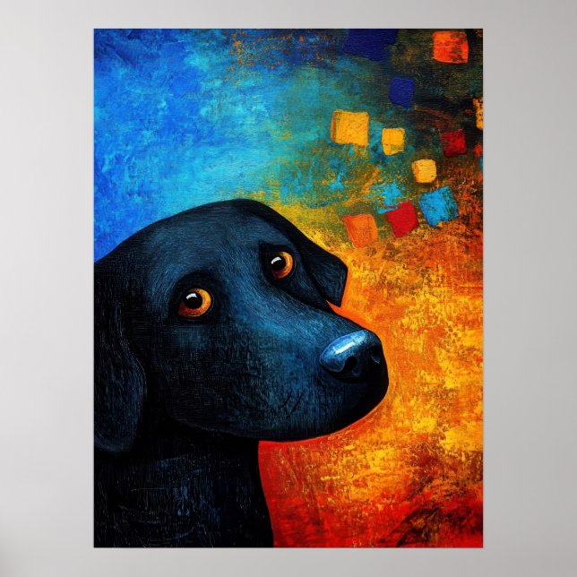 Hund Porträtt Art Poster (Framsidan)