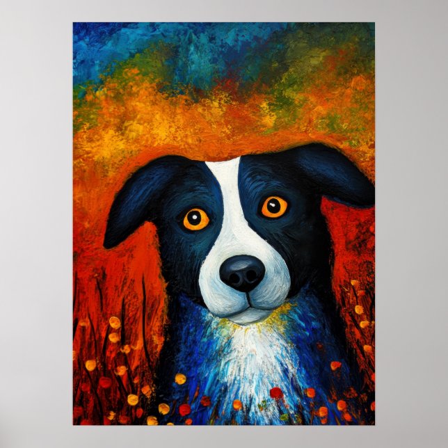 Hund Porträtt Art Poster (Framsidan)