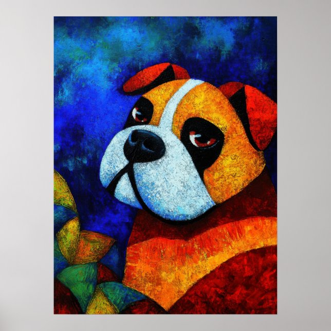 Hund Porträtt Art Poster (Framsidan)