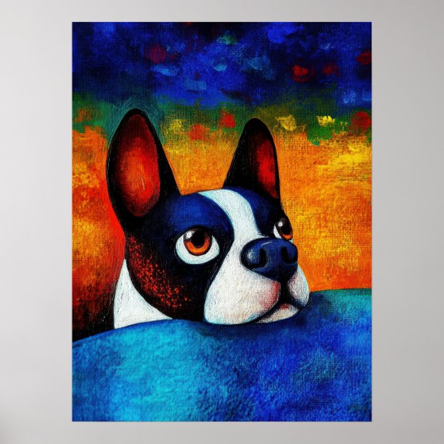 Hund Porträtt Art Poster (Framsidan)