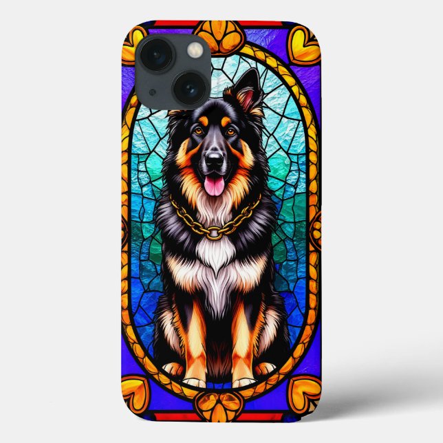 Hund Porträtt i glasbågverk (Baksida)