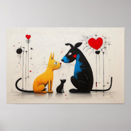 hund poster: inspirerad av Miró Poster