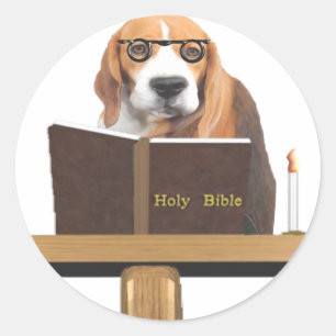 Hund Preacher Runt Klistermärke