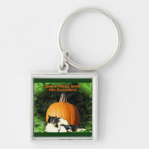 Hund Protection Large Pumpkin Fyrkantig Silverfärgad Nyckelring