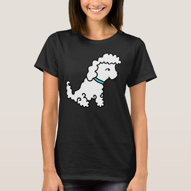 Hund Pudel T Shirt (Framsida)