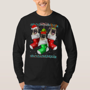 Hund Pug jul Socks Julafton Pajama Pet Puppy T Shirt