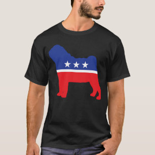 Hund Pug Politisk Symbol Valmaskot T Shirt