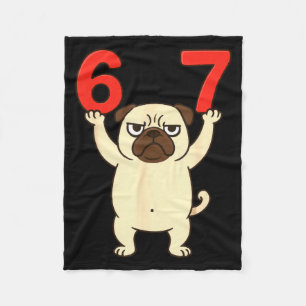 Hund Pug Rolig 67 Meme Sex Sju Fleecefilt