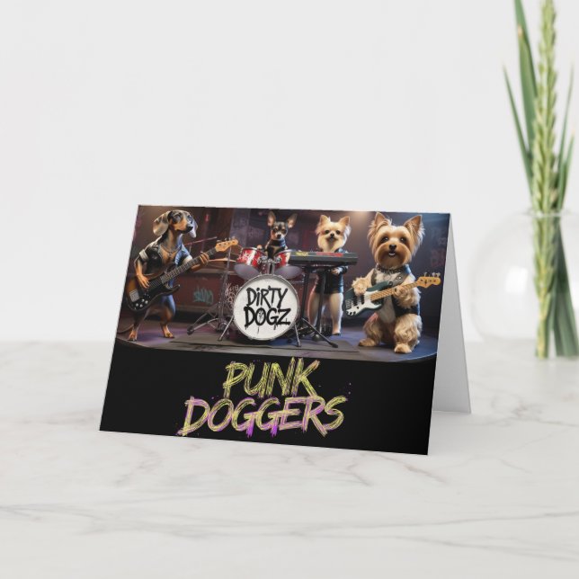 Hund Punk Sten-kort Kort (Framsida)