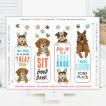 Hund Puns Funny Bokmärken Printable Lakan Poster<br><div class="desc">De här söta illustrerade hund Temed bokmärken är den perfekt lilla festen för din hund, den där pawty eller bara för dem som kärlek hundar och kärlek läser! Den här bokmärkesmallen lakan har fyra redon för att klippa ut DIY bokmärken med en valp tryckt på framsidan. Med söta fraser som:...</div>