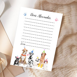 Hund Puppy Birthday Capsule Note Message Card Inbjudningar