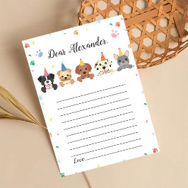 Hund Puppy Birthday Capsule Note Message Card Inbjudningar