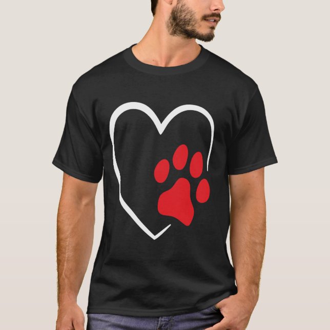 Hund Puppy Heart Animal Hund rolig hund älskare T Shirt (Framsida)