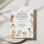 Hund Puppy Låt oss Pawty Birthday Inbjudningar<br><div class="desc">Vänner och familj i inbjudan för att fira din lilla födelsedag med den här färgstarka hund med valvstensinbjudan.</div>
