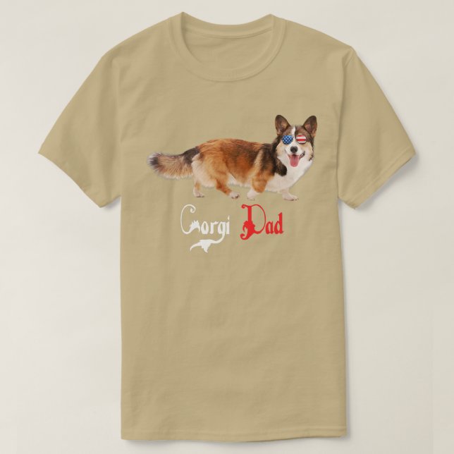 Hund Puppy Pappa Corgi583 T Shirt (Design framsida)