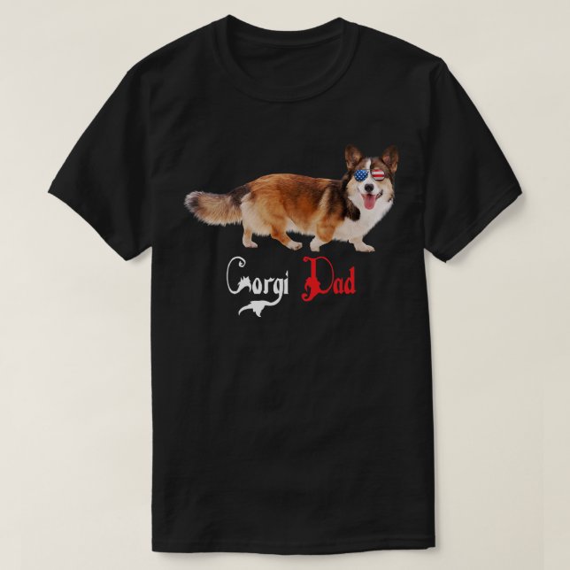 Hund Puppy Pappa Corgi584 T Shirt (Design framsida)