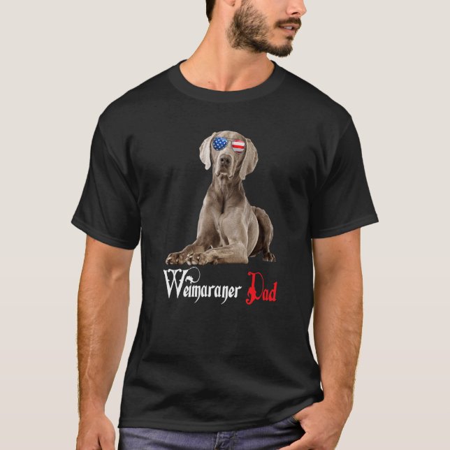 Hund Puppy Pappa Weimaraner T Shirt (Framsida)