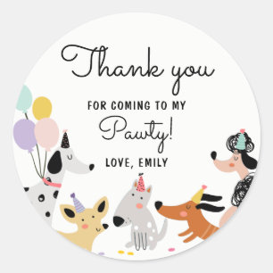 Hund Puppy Pawty Modern Animals Pet Vet Runt Klistermärke