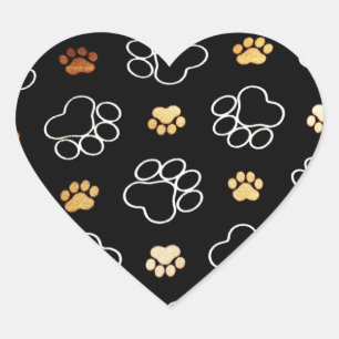 Hund Puppy Tass avtryck Gifts for Hundälskares Hjärtformat Klistermärke